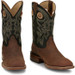 Justin® Men's Walnut Brown/Black 11" Big News Square Toe Boots