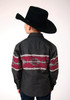 SALE Roper® Boys' L/S Black/Red Aztec Snap Shirt