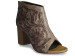 SALE Roper® Ladies' Open Toe Tan/Brown Tooled Heels