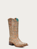 SALE Corral® Teen/Girls' Straw Glitter Inlay Square Toe Boots