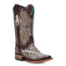 SALE Corral® Ladies' Brown with Inlay/Embroidery/Studs Square Toe Boots