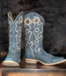 Circle G by Corral® Ladies' Denim Blue Embroidered Shaft Square Toe Boots
