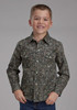 Roper® Boys' L/S Brown/Green Paisley Snap Shirt Roper® Boys' L/S Brown/Green Paisley Snap Shirt