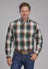 Roper® Men's L/S Green/Brown Plaid Button Shirt