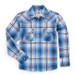 Ely Cattleman® Boys' L/S Ombre Textured Plaid Snap Shirt