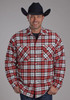 Roper® Tall Men's Flannel Plaid Snap Shirt Jacket with Sherpa Lining