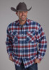 Roper® Tall Men's Flannel Plaid Snap Shirt Jacket with Sherpa Lining