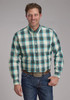 Roper® Men's L/S Taos Turquoise Ombre Plaid Button Shirt