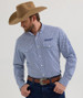 SALE Wrangler® Men's L/S Navy Honeycomb Print Logo Button Shirt SALE Wrangler® Men's L/S Navy Honeycomb Print Logo Button Shirt