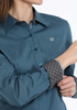 SALE Cinch® Ladies' L/S Solid Teal Stretch Button Shirt