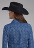 SALE Roper® Ladies' L/S Sapphire Blue Print Snap Shirt