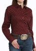 SALE Cinch® Ladies' L/S Burgundy Print Button Shirt