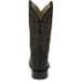 SALE Justin® Men's Black Three Bars Smooth Ostrich Square Toe Boots