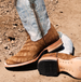 SALE Corral® Men's Worn Saddle Alligator/Blue Wide Square Toe Boots