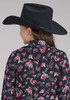 Roper® Girls' L/S Black Paisley/Bronc Rayon Snap Shirt