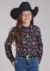 SALE Roper® Girls' L/S Black Paisley/Bronc Rayon Snap Shirt