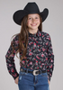 SALE Roper® Girls' L/S Black Paisley/Bronc Rayon Snap Shirt