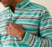 SALE Ariat® Men's L/S Jimmie Turquoise Stripe Fitted Button Shirt