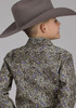 Roper® Boys' L/S Grey/Purple Paisley Snap Shirt