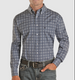 SALE Rock & Roll Denim® Men's L/S Blue Medallion Print Button Shirt