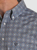 SALE Rock & Roll Denim® Men's L/S Blue Medallion Print Button Shirt