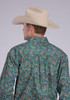 Roper® Men's L/S Turquoise Dusk Paisley Button Shirt