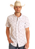 SALE Panhandle Slim® Men's S/S White Tek Longhorn Print Snap Shirt