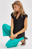 Dear Scarlett® Ladies' Plus Size Liz Flutter Sleeve V-neck Blouse Dear Scarlett® Ladies' Plus Size Liz Flutter Sleeve V-neck Blouse