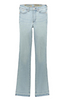 SALE Wrangler x Lainey Wilson® Ladies' Raw Hem Boot Hugger Jeans in Bleach Blue Wash