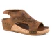 SALE Roper® Ladies' Brown Laser Design Open Toe Wedge Sandals
