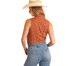SALE Rock & Roll Denim® Ladies' Camel Sleeveless Eyelet Snap Shirt