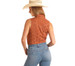 SALE Rock & Roll Denim® Ladies' Camel Sleeveless Eyelet Snap Shirt