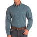 SALE Panhandle Slim® Men's L/S Teal Dobby Checked Button Shirt