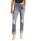 SALE Rock & Roll Denim® Ladies' MR Medium Wash Distressed Boot Cut Jeans