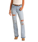 SALE Rock & Roll Denim® Ladies' HR Light Wash Distressed Boot Cut Jeans