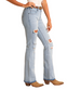 SALE Rock & Roll Denim® Ladies' HR Light Wash Distressed Boot Cut Jeans