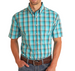 SALE Rock & Roll Denim® Men's S/S Turquoise Plaid Button Shirt