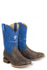 SALE Tin Haul® Men's Brown Gridlock Stitch/Blue Top Boots