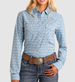 SALE Panhandle Slim® Ladies' L/S Turquoise/Purple Diamond Print Snap Shirt