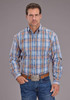 Stetson® Men's L/S Blue/Tan Plaid Button Shirt Stetson® Men's L/S Blue/Tan Plaid Button Shirt