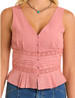 Rock & Roll Denim® Ladies' Eyelet Inset Tank Rock & Roll Denim® Ladies' Eyelet Inset Tank
