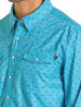Rock & Roll Denim® Men's L/S Turquoise Aztec Print TEK Snap Shirt Rock & Roll Denim® Men's L/S Turquoise Aztec Print TEK Snap Shirt