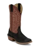 SALE Justin® Men's Cowboy Town Black Roughout/Brown Square Toe Boots