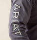 SALE Ariat® Men's L/S Solid Grey Team Logo Twill Classic Fit Button Shirt