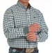 SALE Cinch® Men's L/S Cream/Blue Plaid Button Shirt