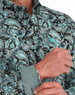 Cinch® Men's L/S Black/Turquoise Paisley Print Button Shirt Cinch® Men's L/S Black/Turquoise Paisley Print Button Shirt
