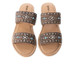 Myra® Ladies' Tan Turquoise/Silver Studs Sagebrush Leather Slides