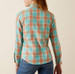 SALE Ariat® Girls' L/S Turquoise/Rust Plaid Edan Snap Shirt
