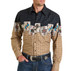 Panhandle Slim® Men's L/S Black/Tan Gambler Border Snap Shirt
