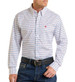 SALE Rock & Roll Denim® Men's L/S White/Blue/Red Aztec Print Button Shirt